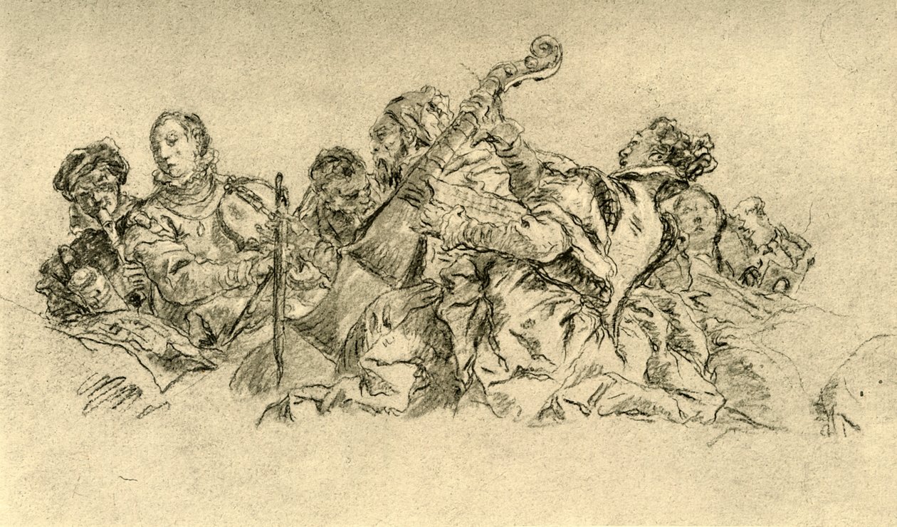 Muusikot, 1752, 1928 tekijältä Giovanni Battista Tiepolo