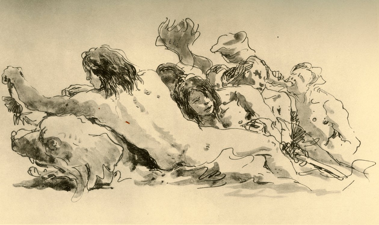 Nereids ja Triton, c1753-1762, 1928 tekijältä Giovanni Battista Tiepolo