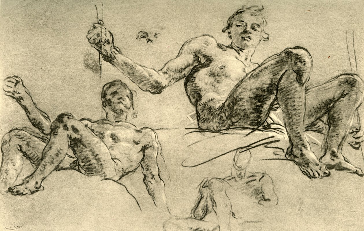 Nude Studies, 1700-luvun puoliväli, 1928 tekijältä Giovanni Battista Tiepolo