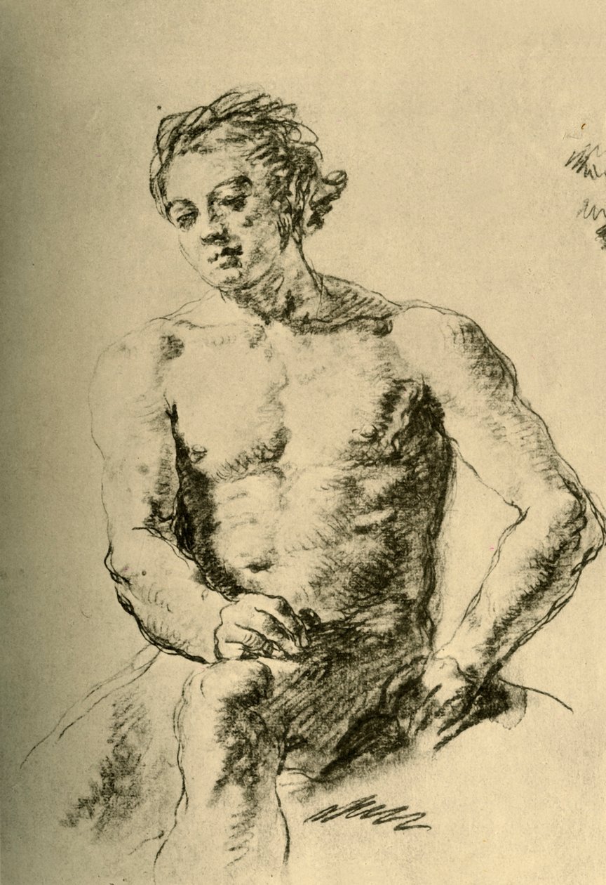 Alaston istuva, 1700-luvun puoliväli, 1928 tekijältä Giovanni Battista Tiepolo