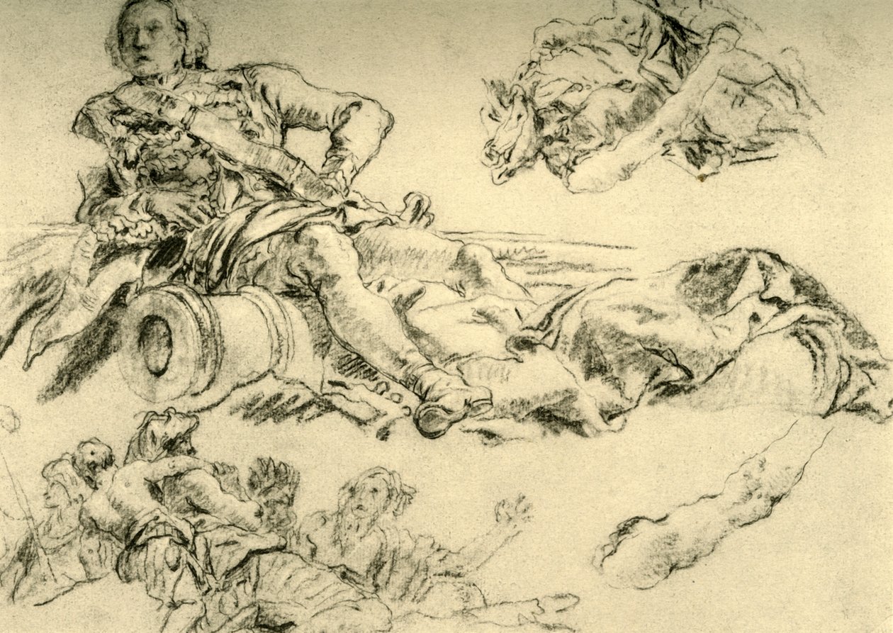 Upseeri leiriytyi tykin viereen, 1752-1753, 1928 tekijältä Giovanni Battista Tiepolo