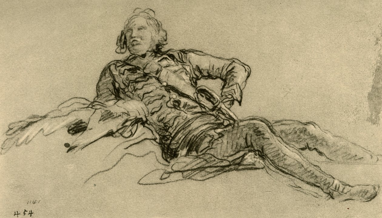 Upseeri lepää, 1752-1753, 1928 tekijältä Giovanni Battista Tiepolo