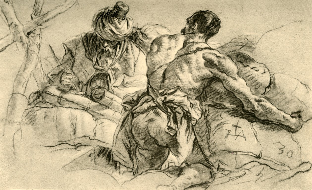 Itämaiset kauppiaat tavarapaalien kanssa, 1753, 1928 tekijältä Giovanni Battista Tiepolo