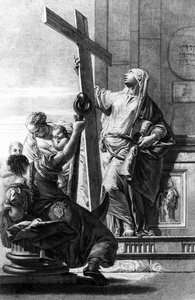 Uskon, toivon ja rakkauden personifikaatiot, kaiverrus Pietro Monaco, n. 1750 tekijältä Giovanni Battista Tiepolo