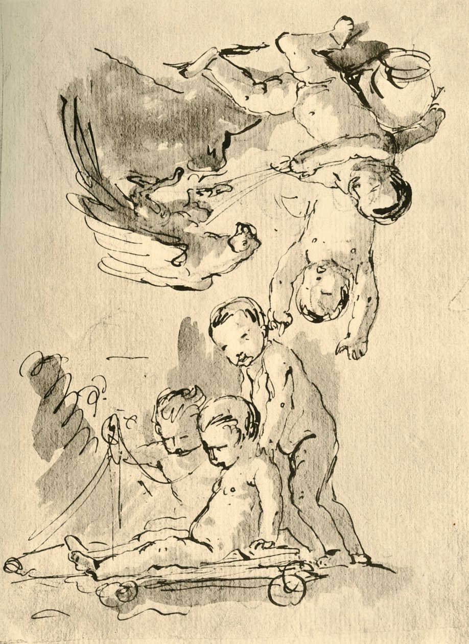 Playing Cupids, c1757, 1928 tekijältä Giovanni Battista Tiepolo