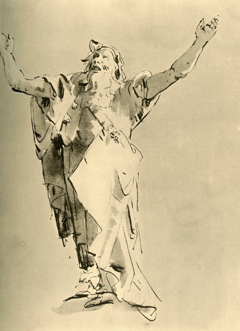 Profeetta kädet ylhäällä, 1700-luvun puoliväli, 1928 tekijältä Giovanni Battista Tiepolo