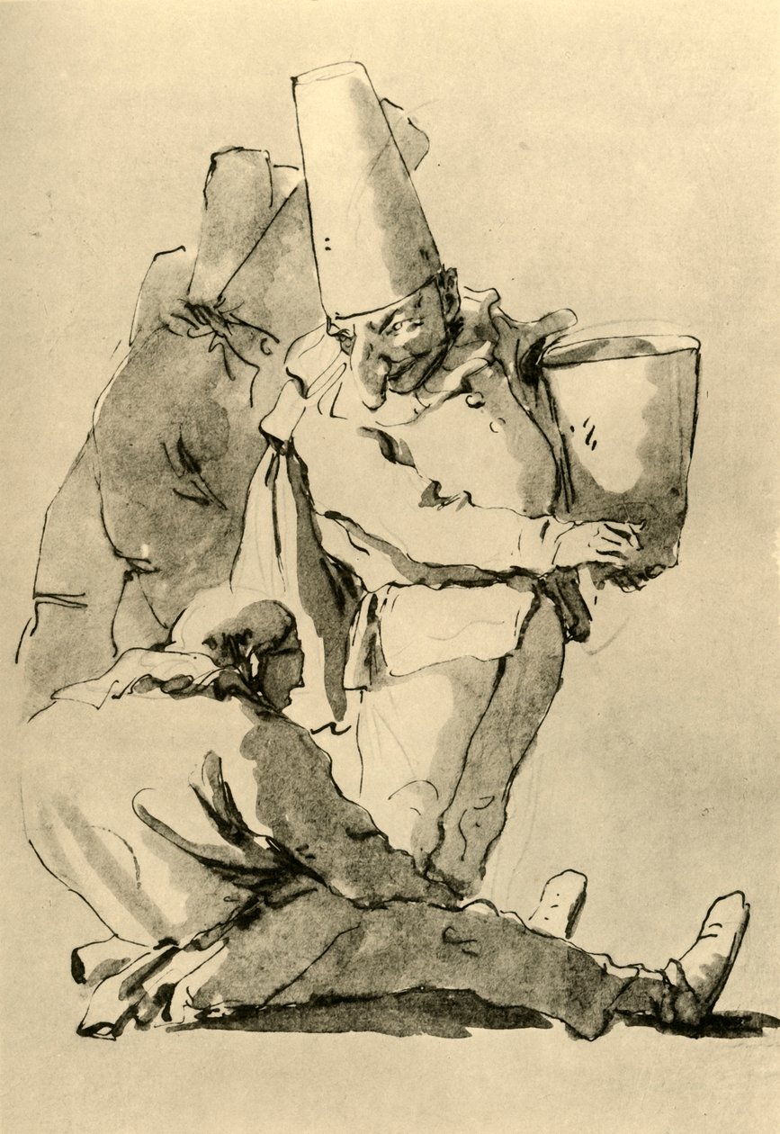 Pulcinelli, 1700-luvun puoliväli, 1928 tekijältä Giovanni Battista Tiepolo