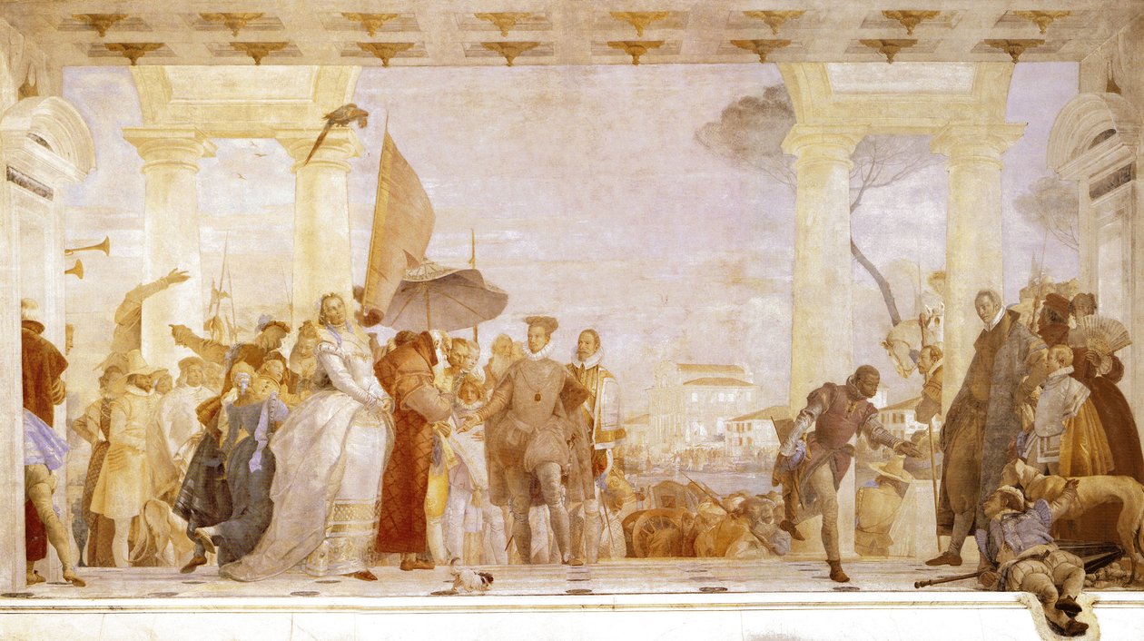 Henrik III:n vastaanotto Villa Contarinissa. tekijältä Giovanni Battista Tiepolo