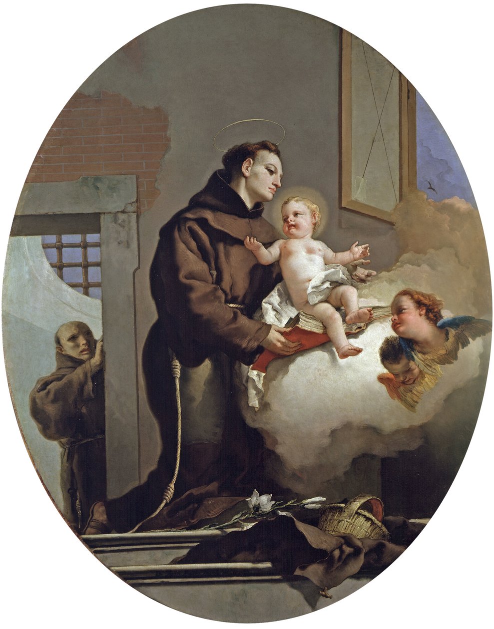 Pyhä Antonius Padovalainen Jeesus-lapsen kanssa, 1767-69 tekijältä Giovanni Battista Tiepolo
