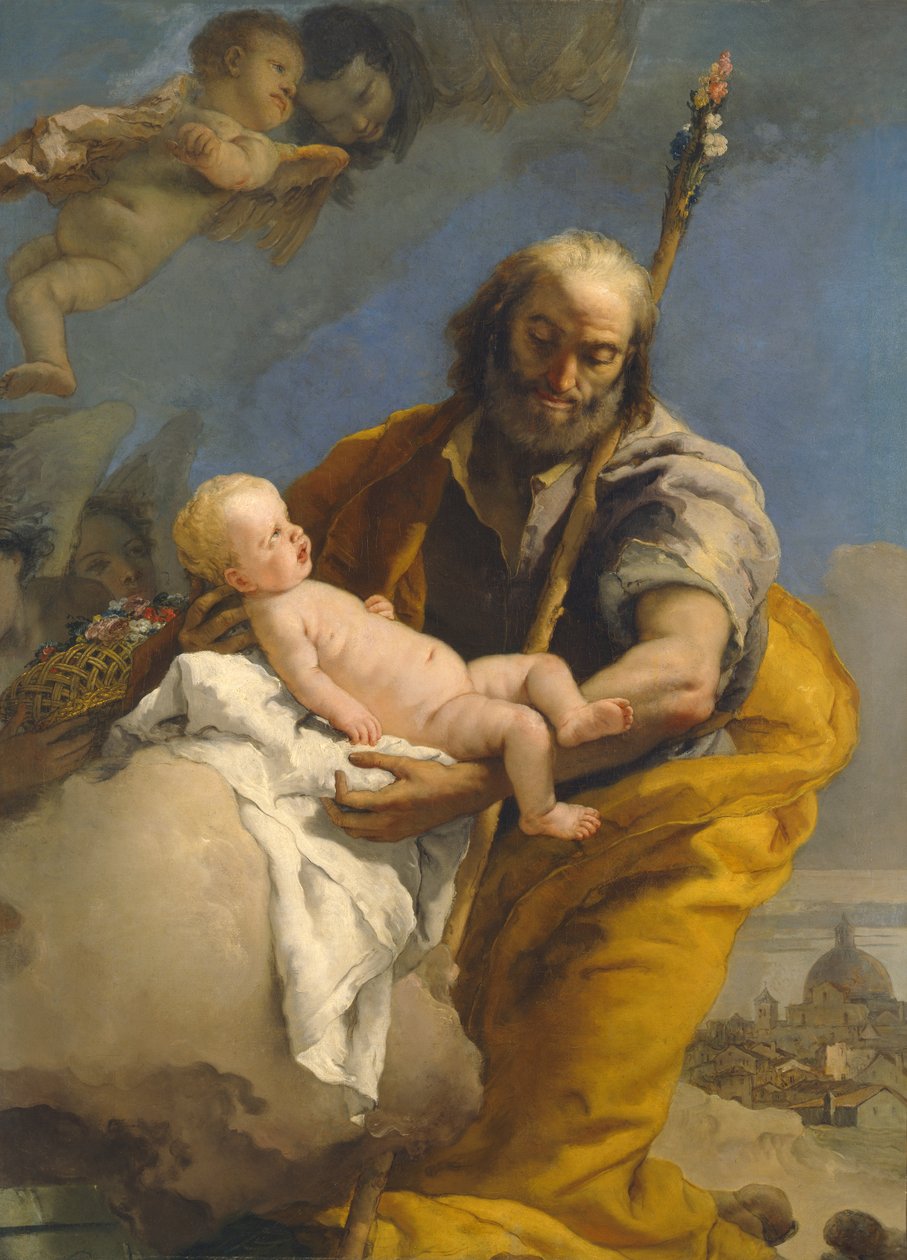 Pyhä Joosef ja Kristus-lapsi, 176769 tekijältä Giovanni Battista Tiepolo