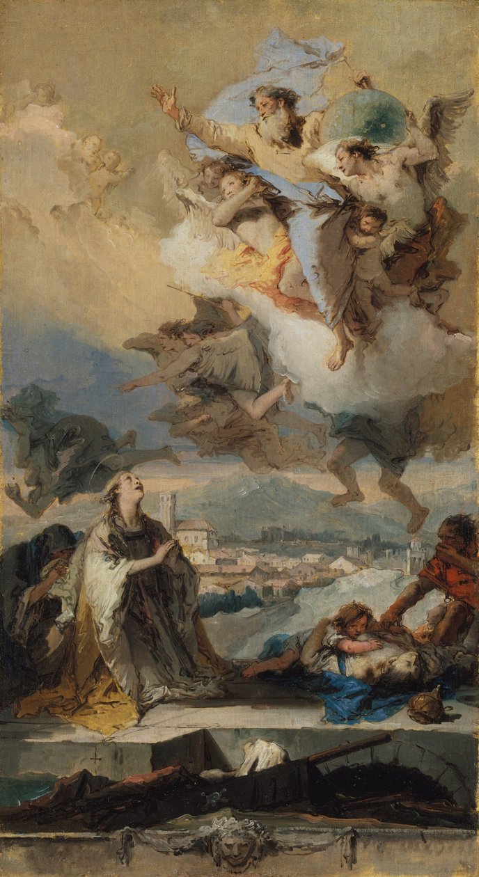 Pyhä Thecla rukoilee ruton sairastamien puolesta, 1758-59 tekijältä Giovanni Battista Tiepolo