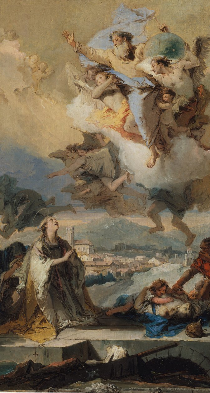 Pyhä Thecla rukoilee ruton sairastamien puolesta, 1758-59. tekijältä Giovanni Battista Tiepolo