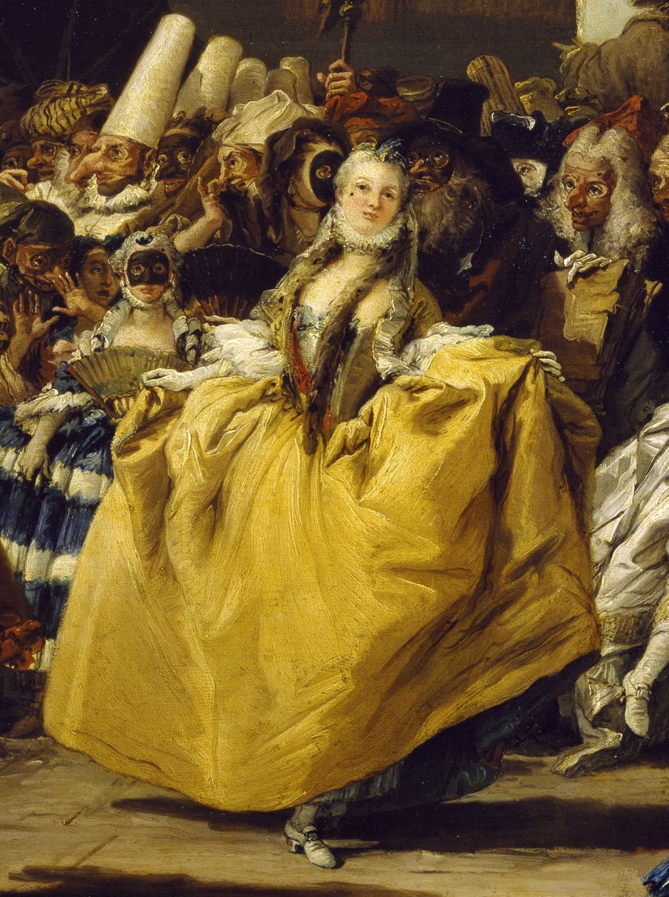 Karnevaalikohtaus tai Menuetti tekijältä Giovanni Battista Tiepolo