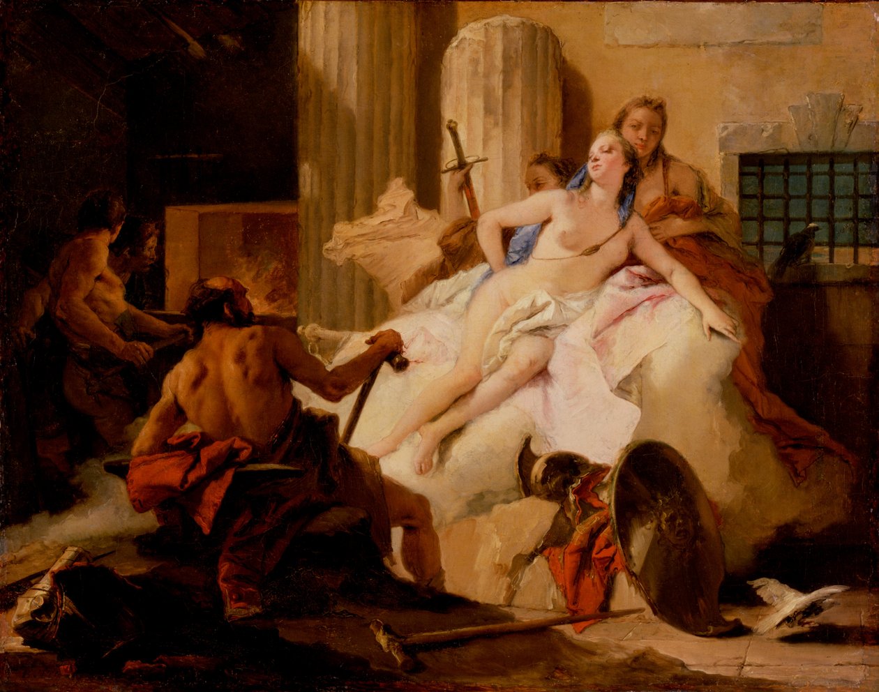 "Venus ja Vulcan" -teoksen luonnos. tekijältä Giovanni Battista Tiepolo