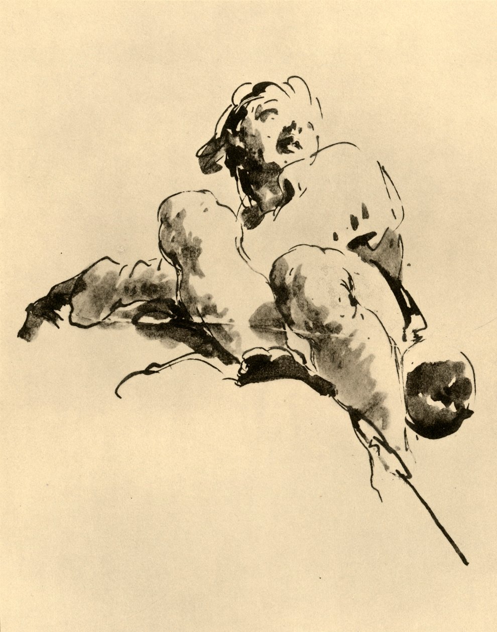 Squatting Youth, 1700-luvun puoliväli, 1928 tekijältä Giovanni Battista Tiepolo