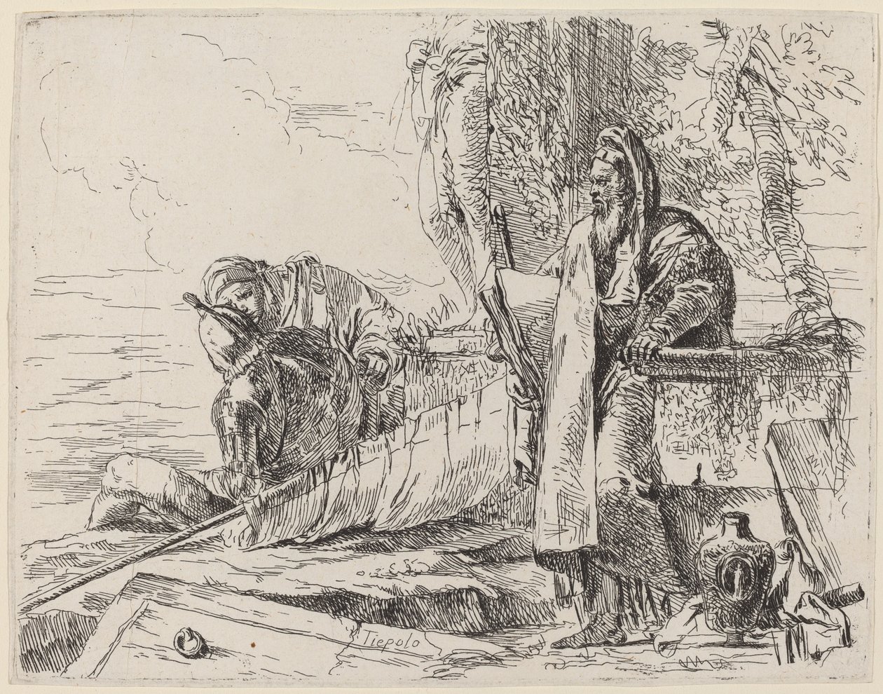 Pysyvä filosofi ja kaksi muuta hahmoa tekijältä Giovanni Battista Tiepolo