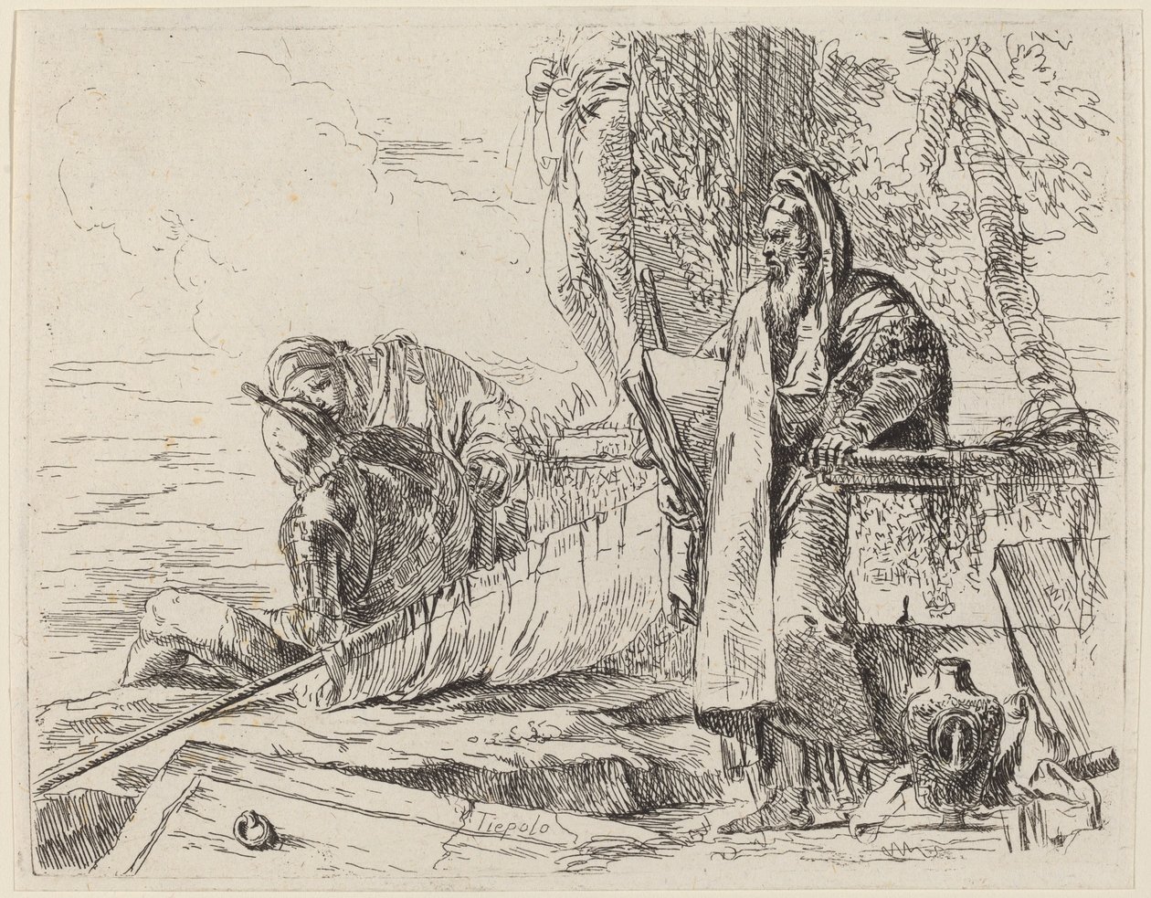 Pysyvä filosofi ja kaksi muuta hahmoa tekijältä Giovanni Battista Tiepolo