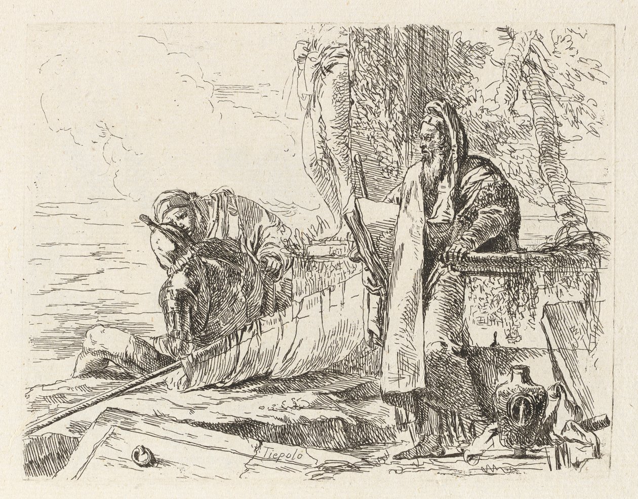Pysyvä filosofi ja kaksi muuta hahmoa, Vari capricci (Various Capriccios) tekijältä Giovanni Battista Tiepolo