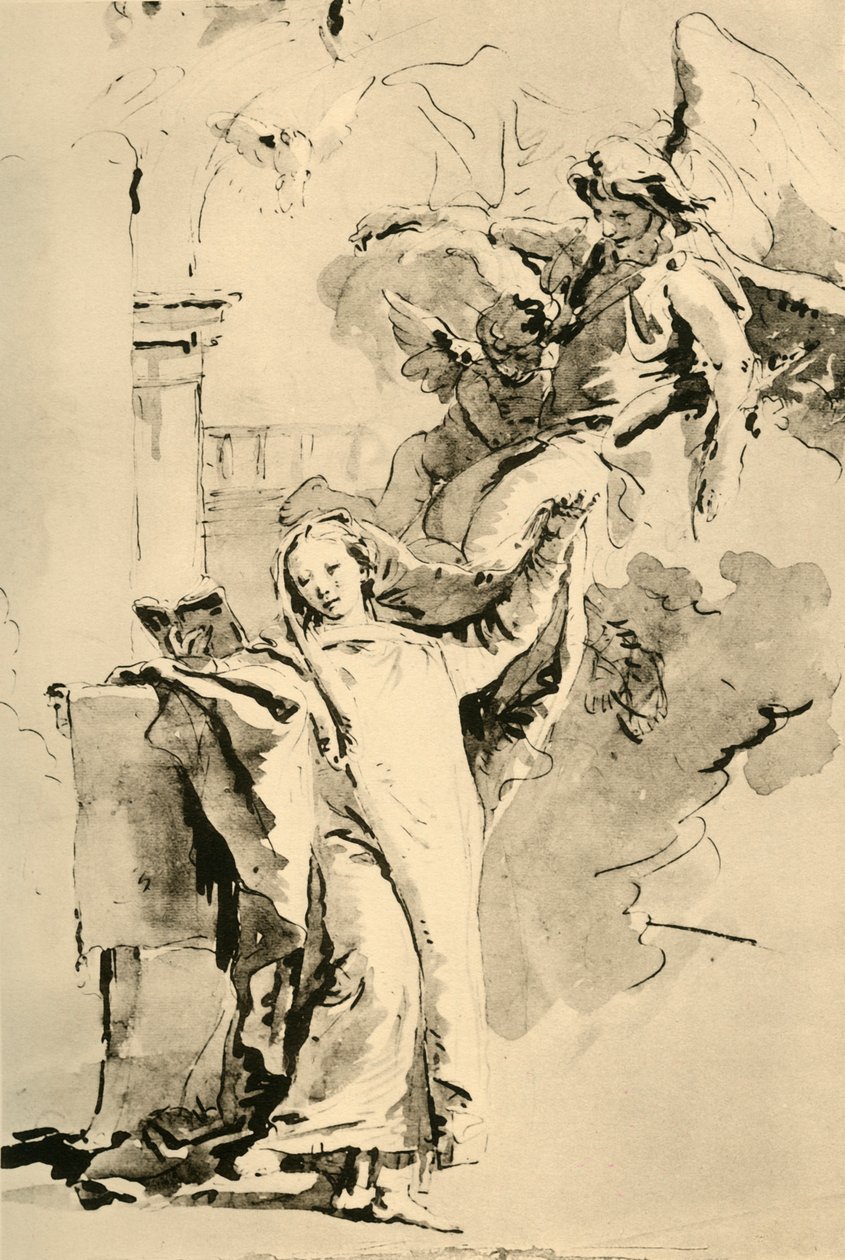 Marian ilmestys, 1700-luvun puoliväli, 1928 tekijältä Giovanni Battista Tiepolo