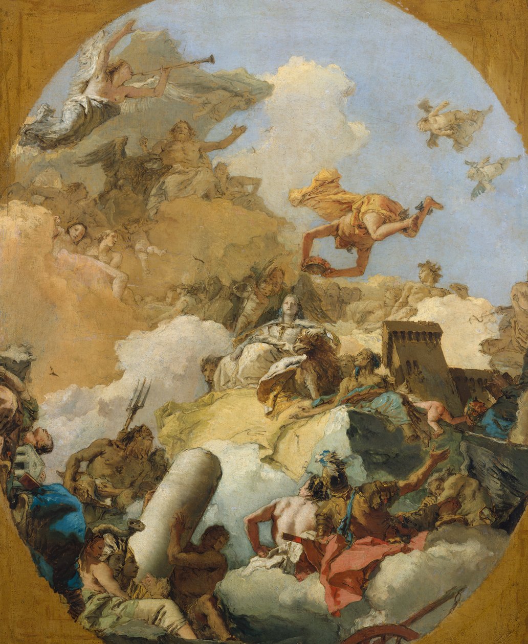 Espanjan monarkian apoteoosi, 1760-luku. tekijältä Giovanni Battista Tiepolo