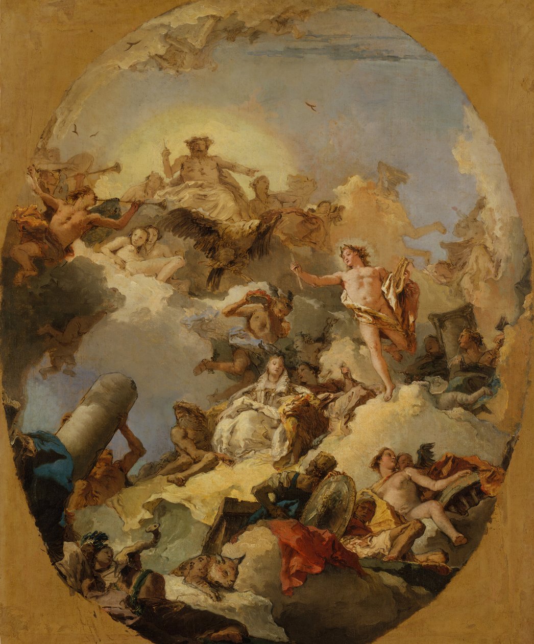 Espanjan monarkian apoteoosi, 1760-luku. tekijältä Giovanni Battista Tiepolo