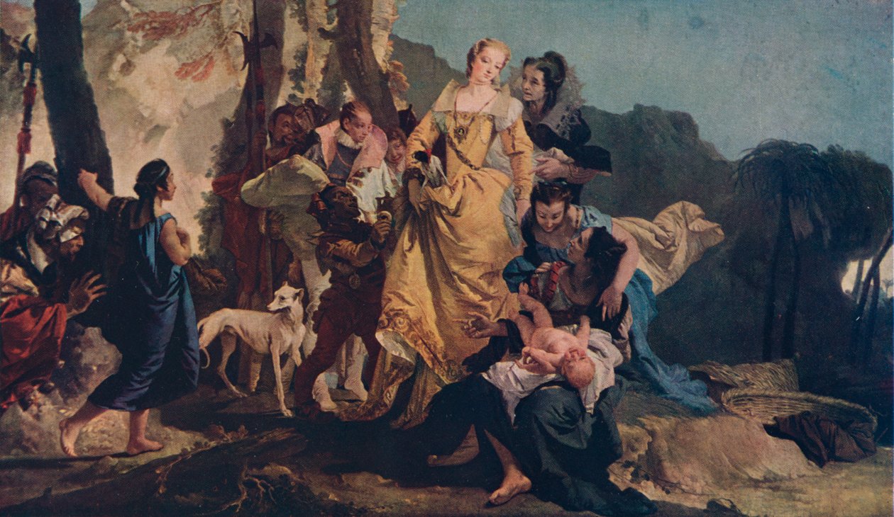 Mooseksen löytö, n. 1730 tekijältä Giovanni Battista Tiepolo