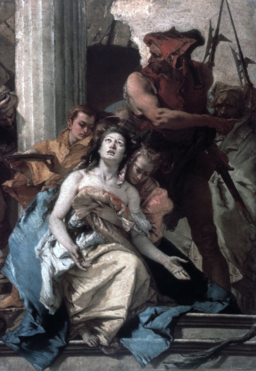 Pyhän Agathan marttyyrikuolema, c1756 tekijältä Giovanni Battista Tiepolo