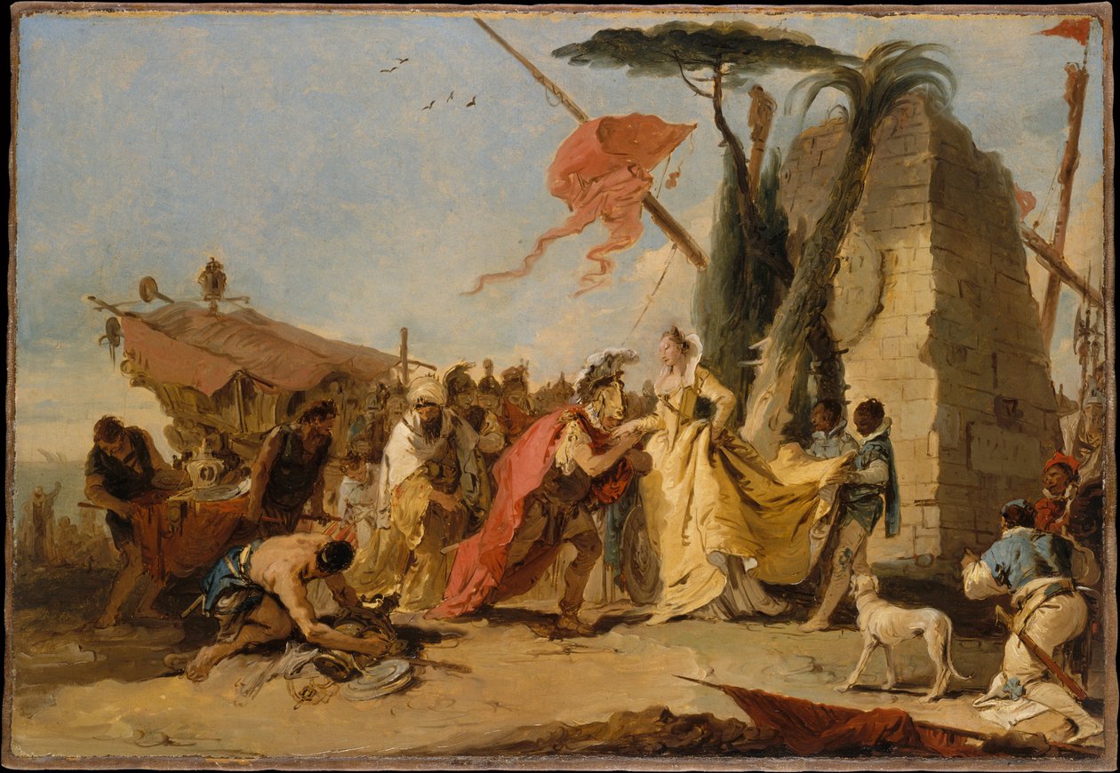Antoniuksen ja Kleopatran kohtaaminen tekijältä Giovanni Battista Tiepolo