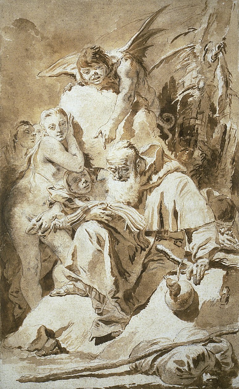Pyhän Antoniuksen kiusaaminen tekijältä Giovanni Battista Tiepolo