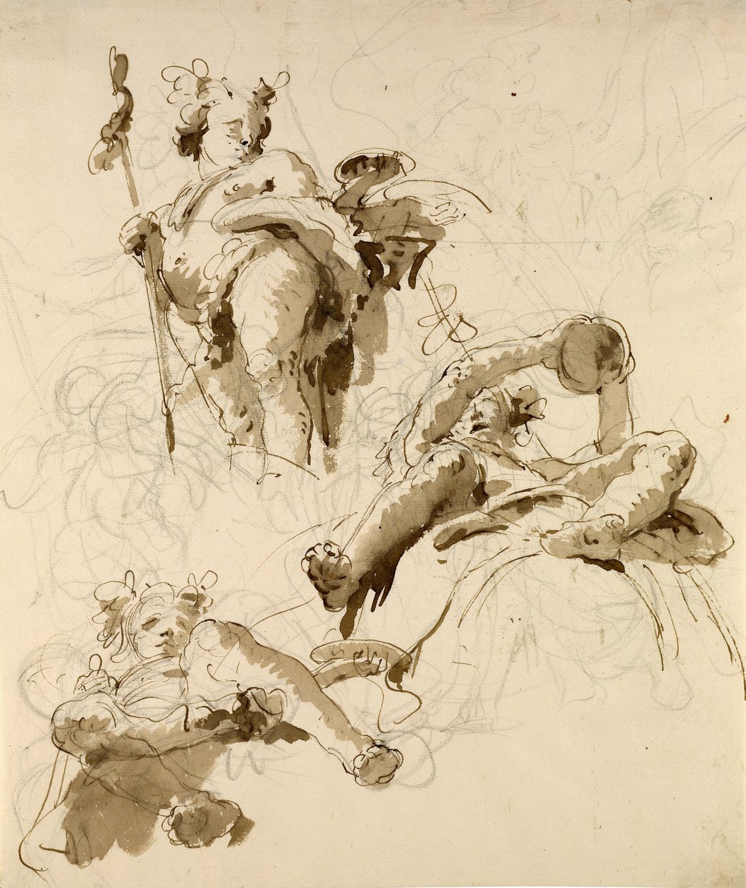Kolme Bacchus-jumalan tutkimusta tekijältä Giovanni Battista Tiepolo