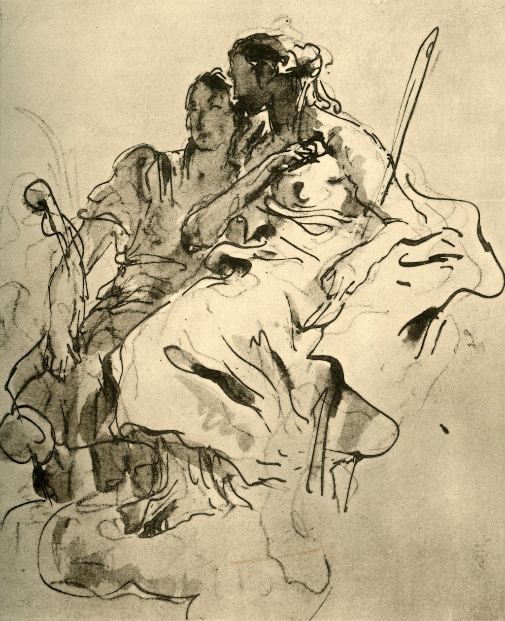 Kaksi nuorta naista, 1700-luvun puoliväli, 1928 tekijältä Giovanni Battista Tiepolo