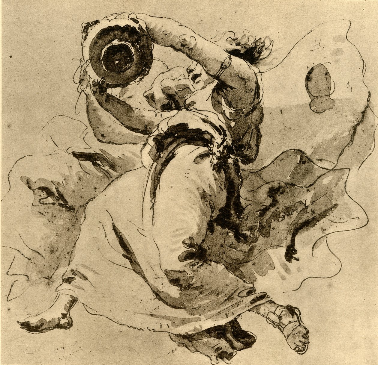 Kaksi neroa pitelemässä purkkia, 1700-luvun puoliväli, 1928 tekijältä Giovanni Battista Tiepolo