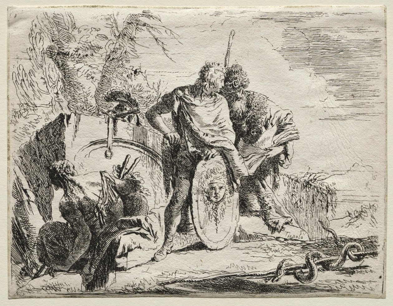 Erilaisia otuksia: Astrologi ja nuori sotilas. tekijältä Giovanni Battista Tiepolo