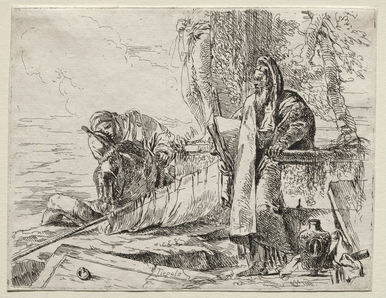 Erilaisia otuksia: Filosofi kädessään kirjaa tekijältä Giovanni Battista Tiepolo
