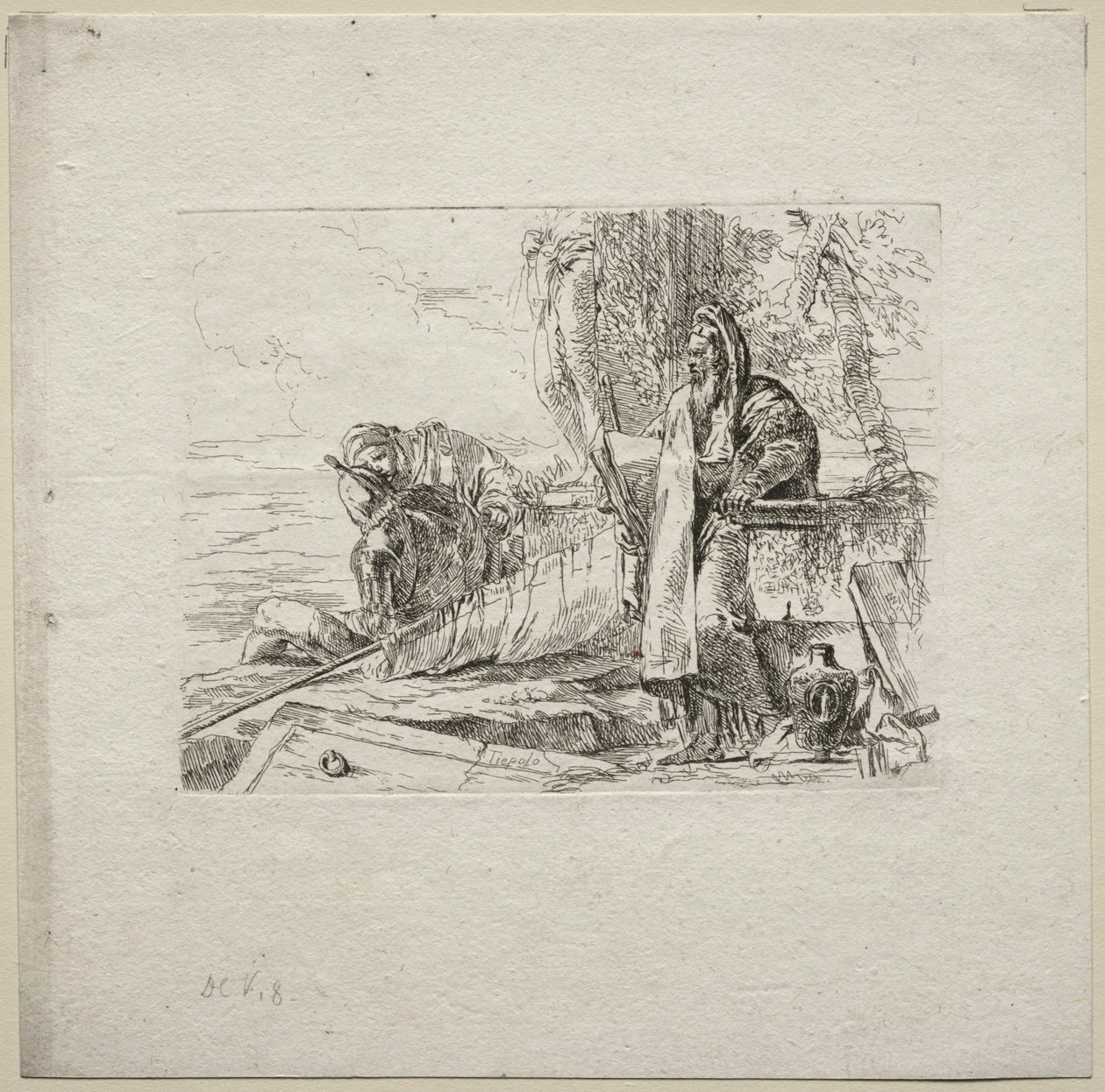 Erilaisia otuksia: Filosofi seisoo kirjan kanssa, 1785. tekijältä Giovanni Battista Tiepolo