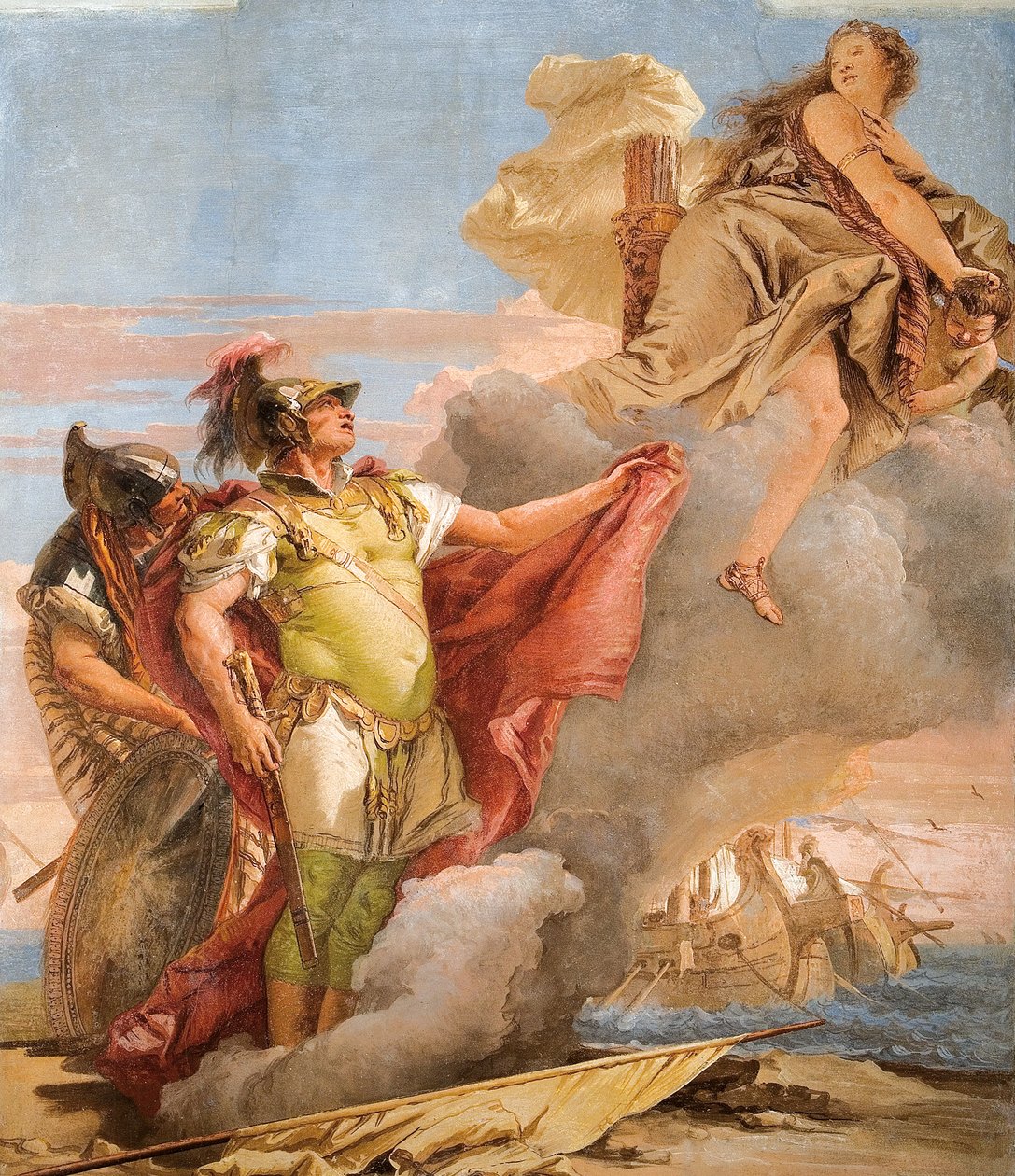 Venuss jäähyväiset Aeneasille, Aeneis-huoneesta Palazzinassa, 1757 tekijältä Giovanni Battista Tiepolo