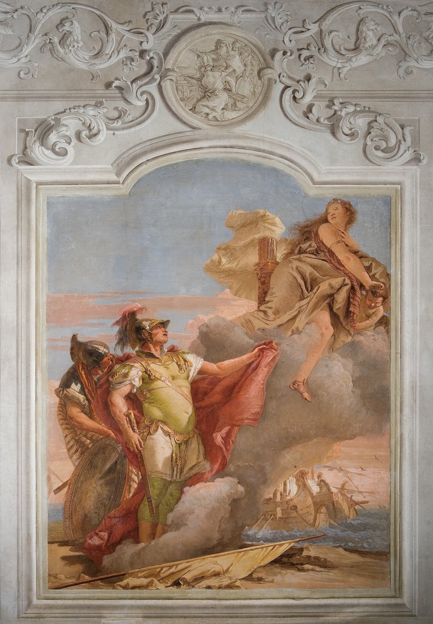 Venuss jäähyväiset Aeneasille, Aeneis-huoneesta Palazzinassa, 1757 tekijältä Giovanni Battista Tiepolo