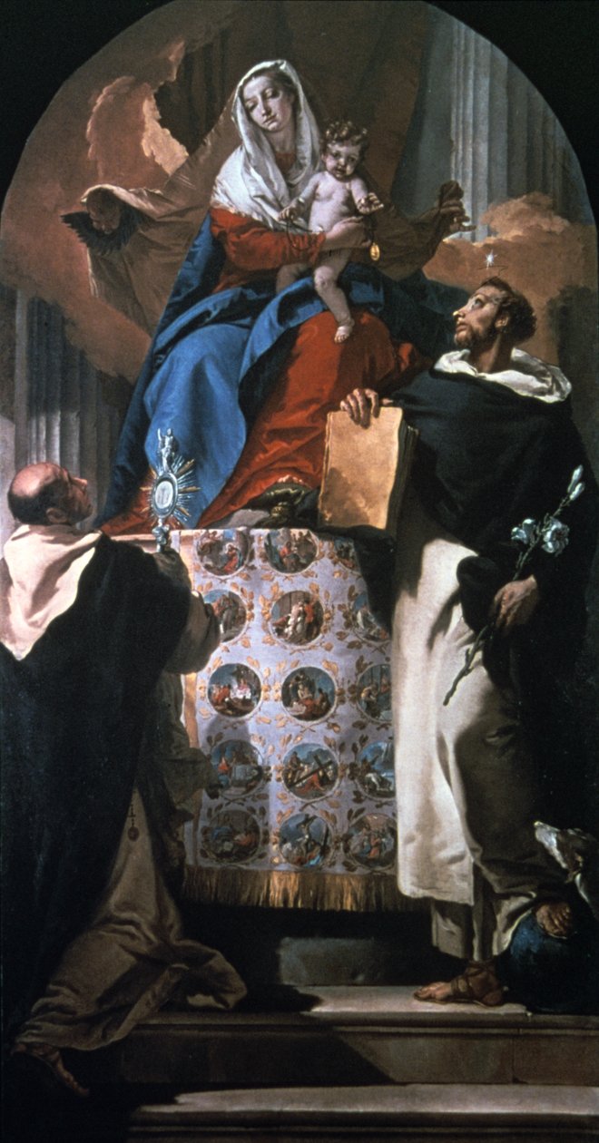 Neitsyt ja lapsi Pyhän Dominikin ja Pyhän Hyasintin kanssa, 1740-1750 tekijältä Giovanni Battista Tiepolo