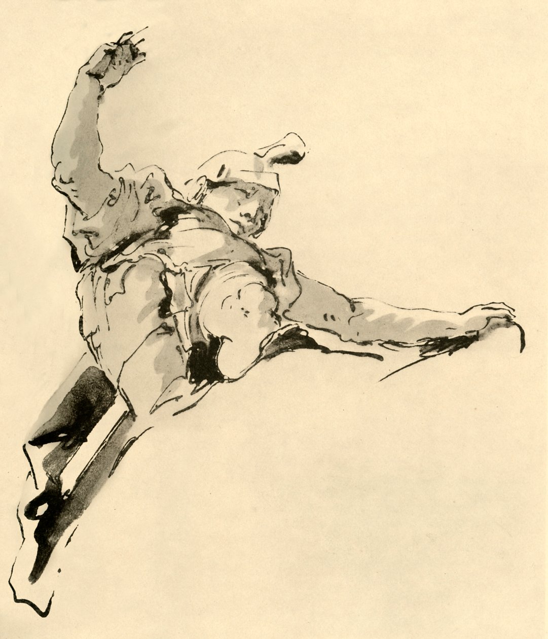 Pilvien päällä seisova soturi, 1700-luvun puoliväli, 1928 tekijältä Giovanni Battista Tiepolo