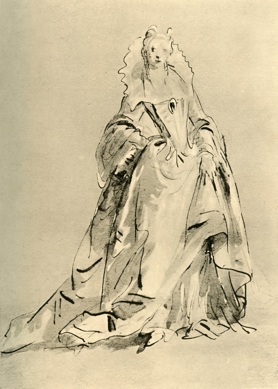 Nuori nainen, 1700-luvun alkupuoliväli 1928 tekijältä Giovanni Battista Tiepolo