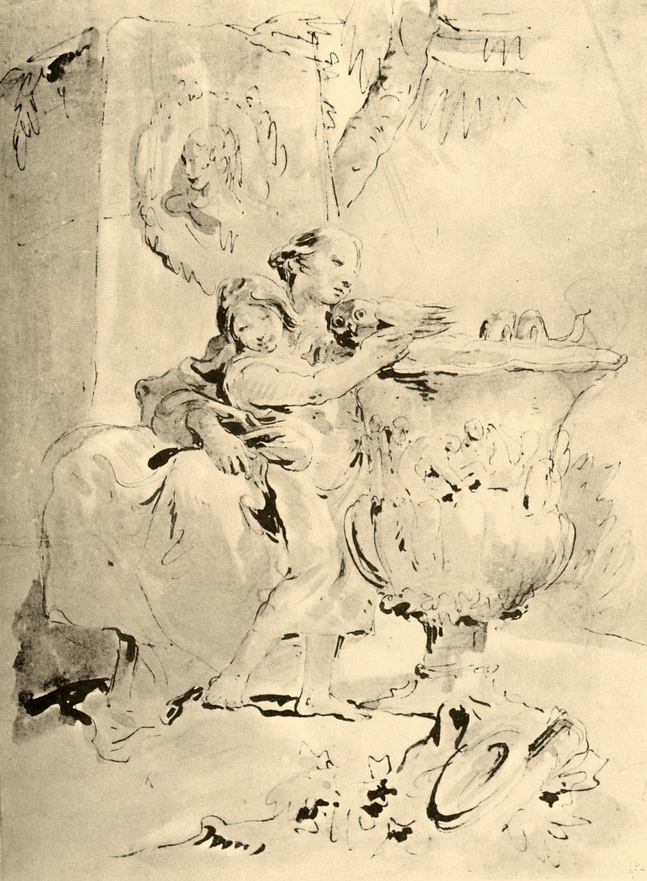 Nuori nainen ja poika, 1700-luvun puoliväli, 1928 tekijältä Giovanni Battista Tiepolo
