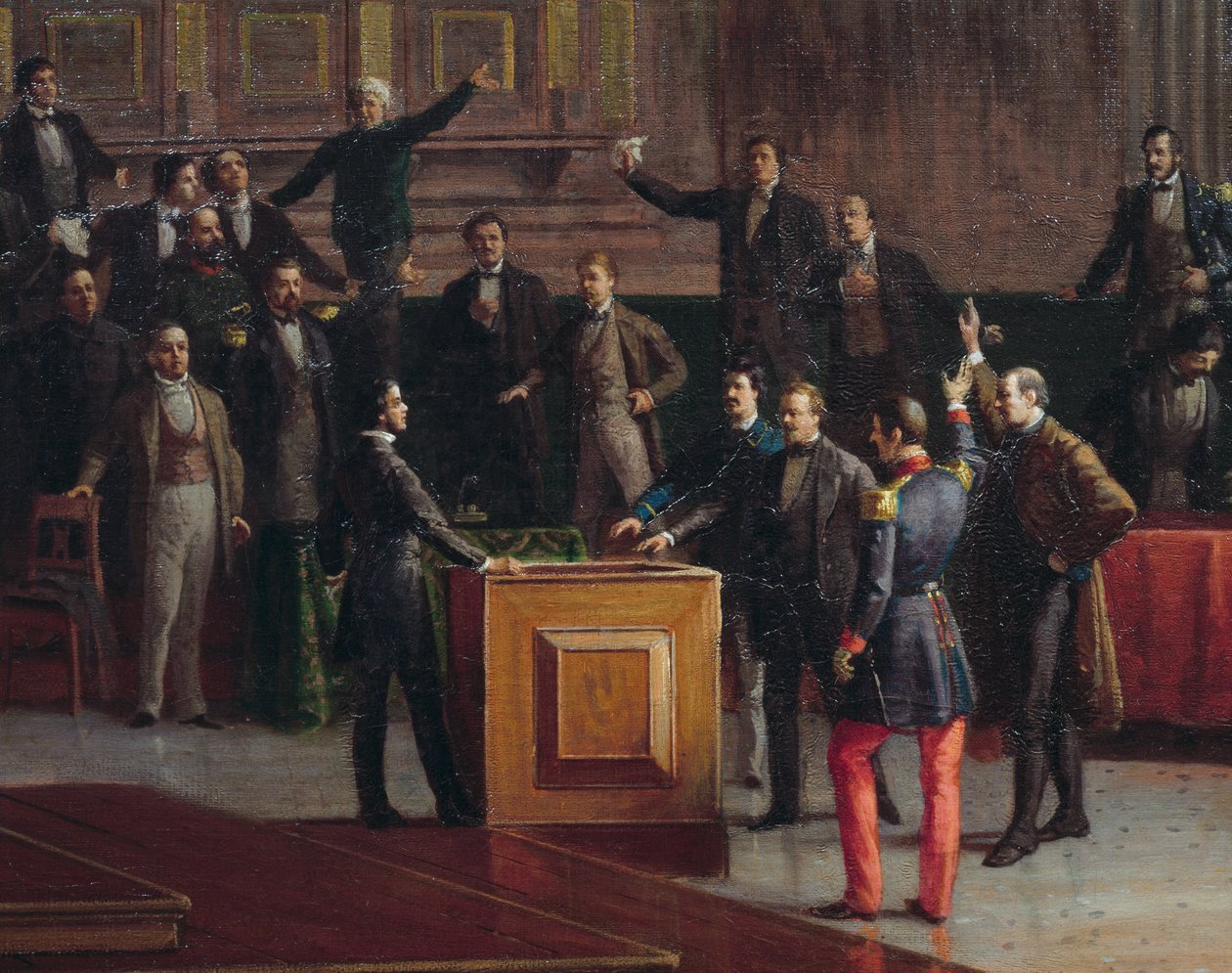 Venetsian väliaikainen hallitus valitsi katkeran lopun vastustuksen (1849), Giovanni Battista Della Liberan maalaus tekijältä Giovanni Battista della Libera