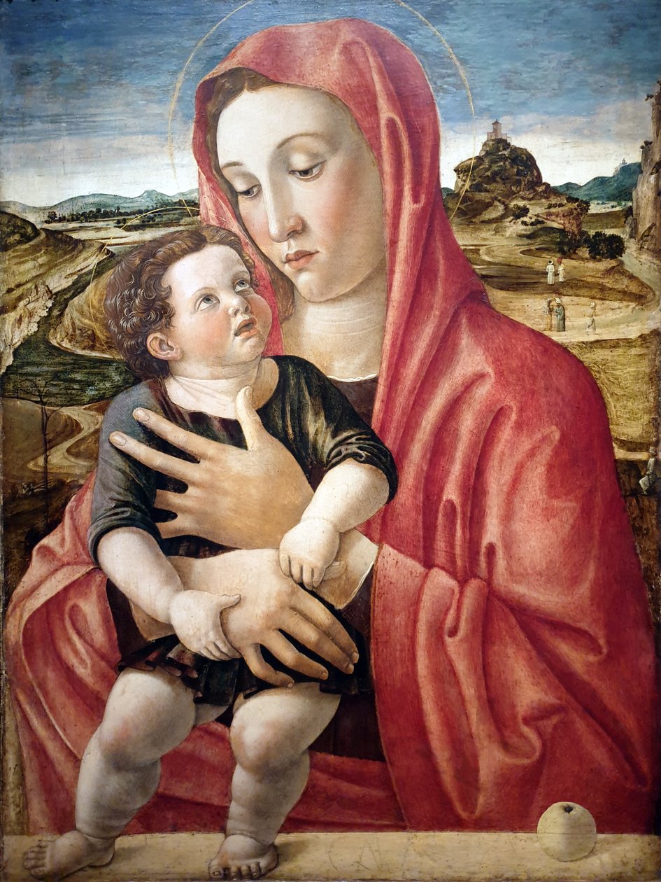 Saksa: Maria mit dem Kind, das auf einer Brüstung steht Madonna lapsen kanssa tekijältä Giovanni Bellini