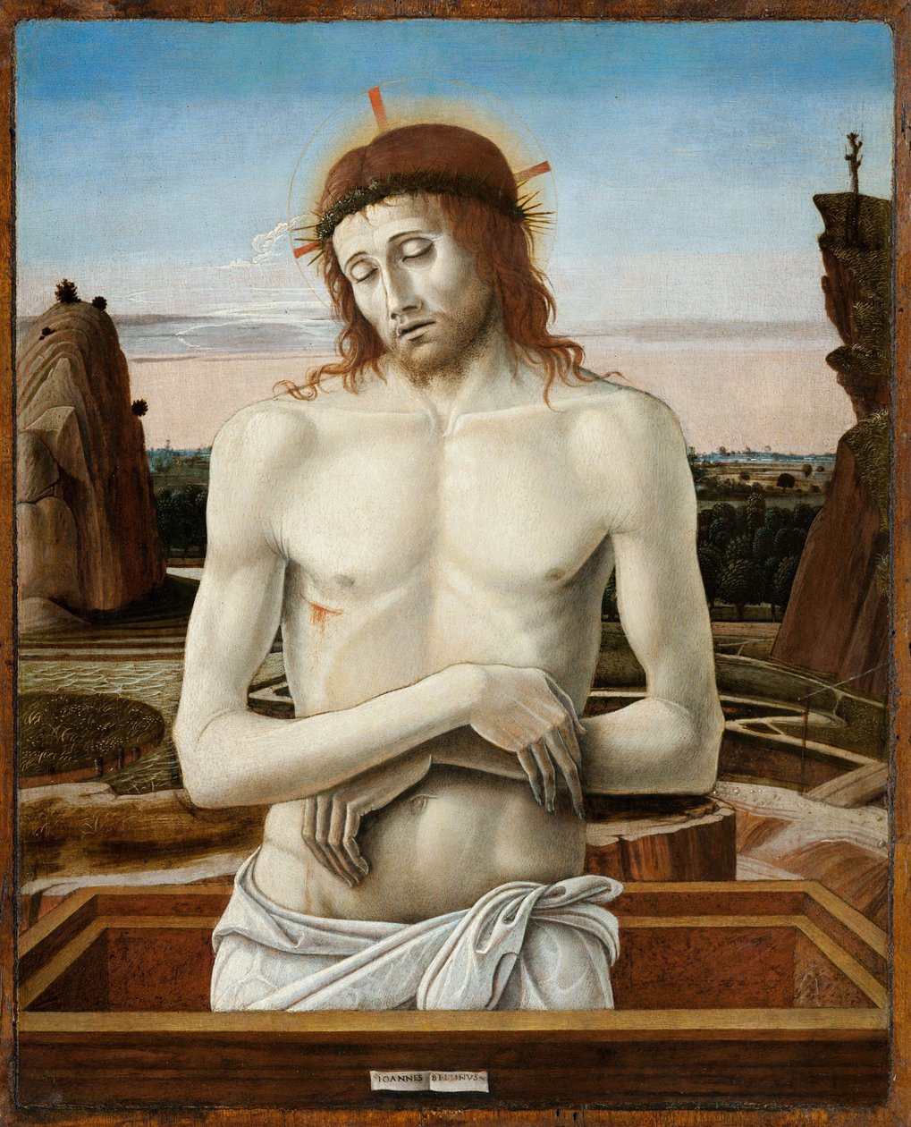 Surujen Kristus tai Surujen miehenä edustettu Kristus - Surujen mies - Bellini, Giovanni (1430-1516) - 1460-1469 - Öljy puulle - 50x40 - Museo Poldi Pezzoli, Milano tekijältä Giovanni Bellini
