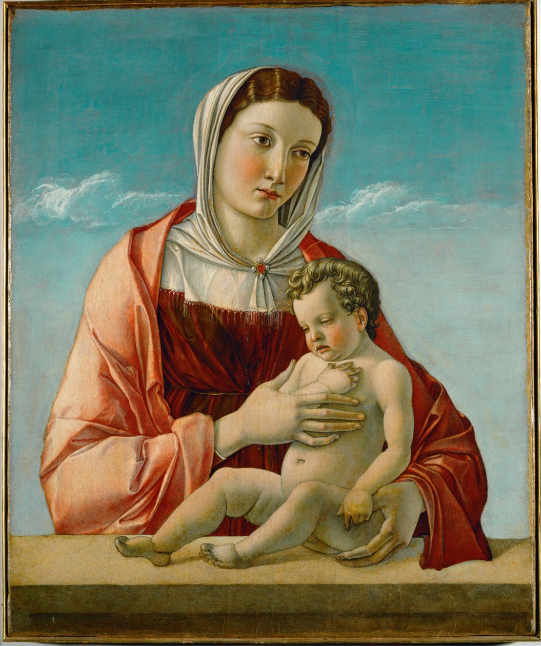 Madonna ja lapsi (maalaus puulle) tekijältä Giovanni Bellini