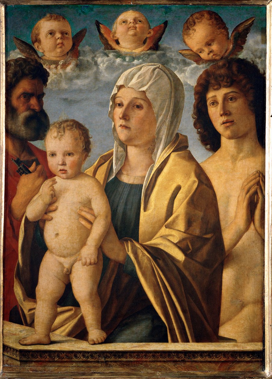 Madonna ja lapsi pyhien Pietarin ja Sebastianin välissä ... tekijältä Giovanni Bellini