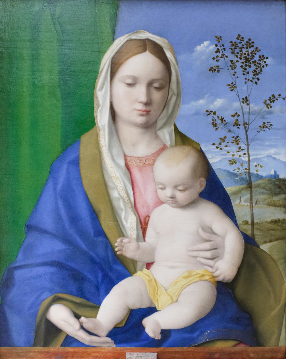 Madonna ja lapsi, noin 1500 (öljy paneelille) tekijältä Giovanni Bellini