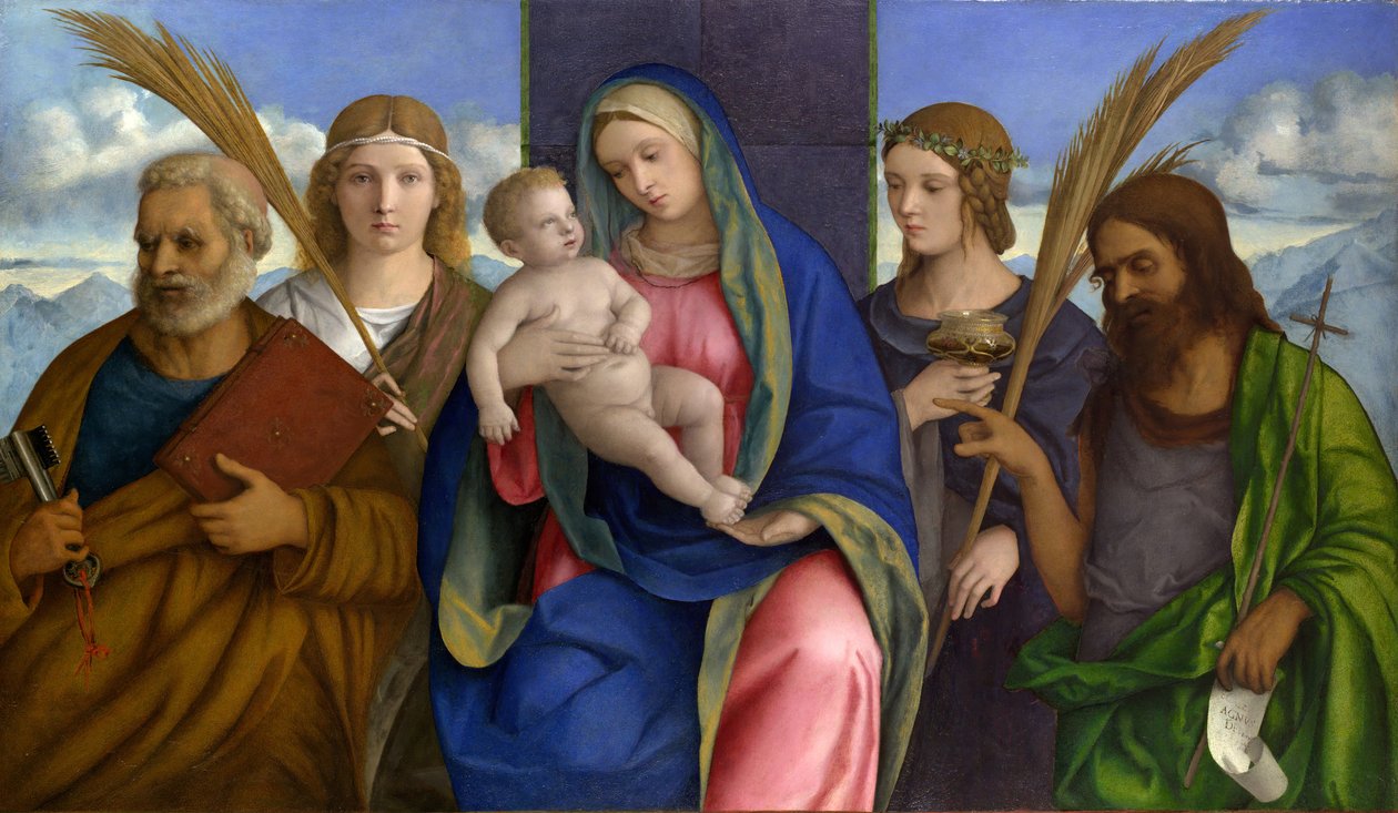 Madonna ja lapsi pyhien kanssa. tekijältä Giovanni Bellini