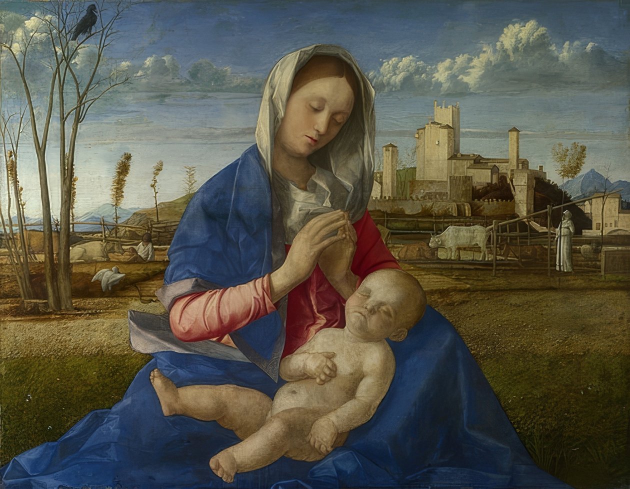 Niityn Madonna. Noin 1500 tekijältä Giovanni Bellini