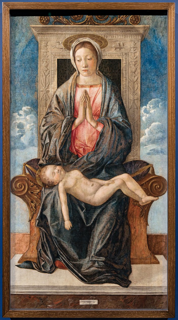 Madonna nukkuvan vauvan kanssa, kirjoittanut Giovanni bellini, n. 1470. tekijältä Giovanni Bellini
